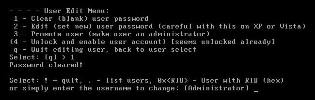 Сброс пароля Windows 7 без установочного диска